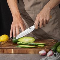 WILDMOK Cuchillos de Acero Inoxidable de 5 Pulgadas con Mango Negro Pakkawood Cuchillos de Cocina