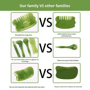 Outil Gua Sha en résine de haute qualité, couleur miel et cire, masseur facial pour SPA - Product Image 4