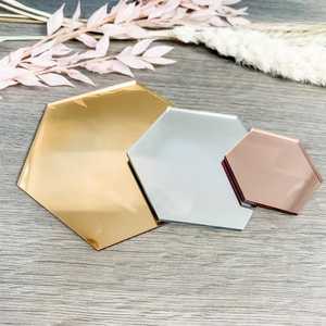 Placa de <span class=keywords><strong>espejo</strong></span> acrílico, azulejo, <span class=keywords><strong>espejo</strong></span> cuadrado autoadhesivo sin marco para armarios de pared, puerta de armario, sala de estar, Baño - Product Image 2