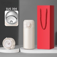 Vaso Térmico Mini de Acero Inoxidable 304 con Tapa Pop-up de Doble Capa al Vacío, Grabado/Impresión Personalizada, Vaso de Agua para Negocios