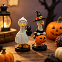 Offre Spéciale : Figurines de Canard en Résine (Grand, Moyen, Petit) – Statues de Canard Fantôme et Sorcière pour Décoration de Fête d'Halloween