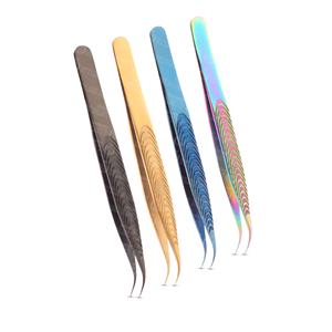 Pointes fines pointues ou incurvées pour une prise ergonomique précise pour réduire la fatigue des mains pince à cils emballage personnalisé - Product Image 1