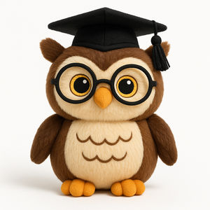 Aangepaste Afstudeeruil Knuffel Zacht Knuffel Pluche Gevulde Realistische Vogel Speelgoed Pluche Levendige Uil Dier Opgezette Vogels - Product Image 1