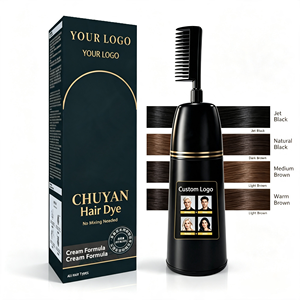 CHUYAN Champú Tinte Permanente para el Cabello de Marca Privada con Aplicador de Peine, Sin Amoniaco, Color Herbal Natural, Venta al por Mayor - Product Image 1