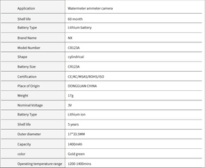 Batería <span class=keywords><strong>CR123A</strong></span>-Batería de cámara, batería de linterna, batería de litio-manganeso, batería de instrumento de medición de distancia - Product Image 5