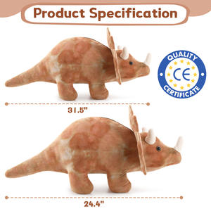 Vente directe d'usine, grande taille, peluche de dinosaure souple, tricératops du siècle, jouet en peluche pour anniversaire, cadeaux de fête de Noël, décoration de la maison - Product Image 3