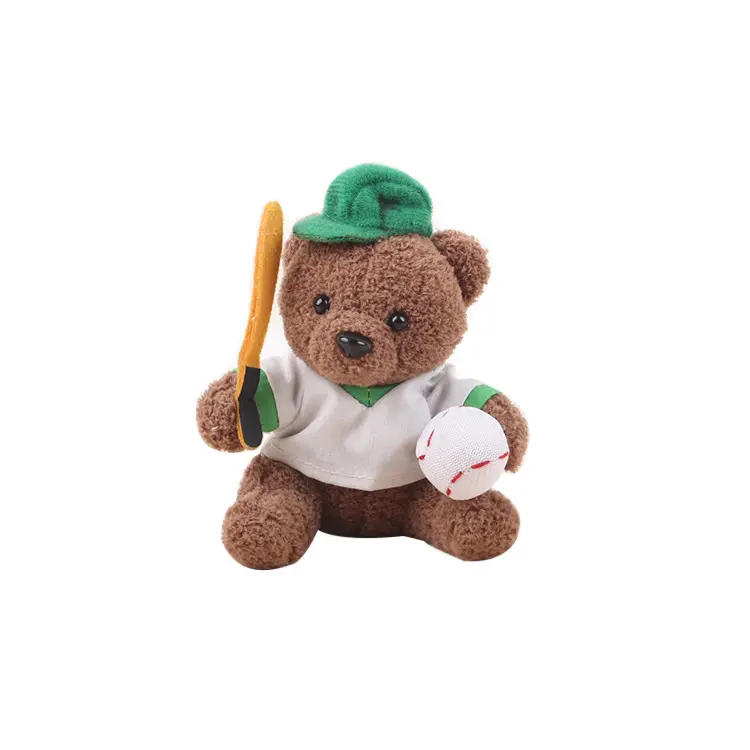 Urso de beisebol personalizado por atacado, brinquedo de urso de pelúcia para academia, presentes de eventos