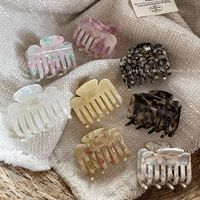 Pince à cheveux en acétate de taille moyenne UME, design géométrique écologique, à double denture, accessoire capillaire pour femme