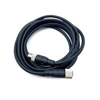 Cable M12 de 4 pines, cable de moldeo recto de código Sensor de aviación Cable eléctrico de PVC 250V 4A AC/DC AWG22 1 metro