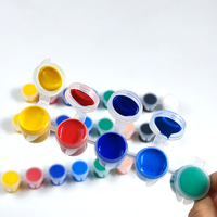 Ensemble de pots de peinture acrylique 12 couleurs 5ml en verre pour les arts et l'artisanat de l'école en classe sur papier/toile