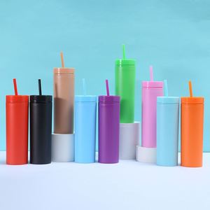 160Z 700Ml Tumbler Premium Tea Cups Double Wall Plastic <b>Boba</b> <b>Bubble</b> Reusable Mugs With Lids and Straws - Product Image 4