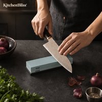 Grit Premium # Pierre à aiguiser en corindon blanc 1000/400 double face antidérapante pour couteaux de Damas