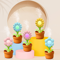 Humidificateur miniature de haute qualité à deux modes de brumisation, 280 ml, 7 couleurs de lumière, fleurs, pour la maison, la chambre à coucher, le bureau