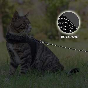 15フィート/30フィート屋外ウォーキングトレーニング用反射ロング猫リーシュ,エスケーププルーフヤードリードペットリーシュ - Product Image 6