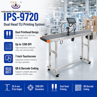 Imprimante à jet d'encre thermique en ligne IPS-9720 TIJ, imprimante de codes-barres, machine de codage d'emballages, double tête 25,4 mm jusqu'à 1200 DPI