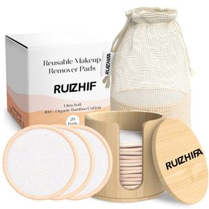 Có Thể Giặt Tre Microfiber Cotton Làm Sạch Tẩy Trang Miếng Tẩy Trang Mỹ Phẩm Tái Sử Dụng - Product Image 2