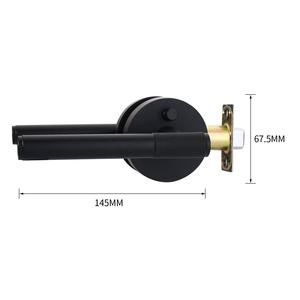 Poignée de porte en aluminium noir à <span class=keywords><strong>design</strong></span> moderne avec serrure de confidentialité, installation facile pour chambre à coucher, salle de bain, appartement - Product Image 2
