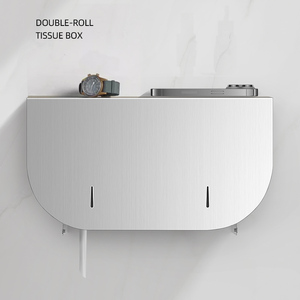 Distributeur de <span class=keywords><strong>papier</strong></span> <span class=keywords><strong>toilette</strong></span> mural moderne en acier inoxydable SUS 304 double rouleau jumbo imperméable pour salles de bain et hôtels - Product Image 4