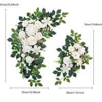 Arrangements floraux artificiels en soie et mousse faits à la main pour arche de mariage, fausses fleurs décoratives d'extérieur, ensemble de deux pièces
