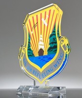 Prix coloré en forme de bouclier de trophée acrylique personnalisé Noble pour les souvenirs d'entreprise de cadeaux d'entreprise