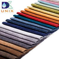 Home Textile Leinen ähnliche Polyester Sofa Stoff Plain Dyed Polsterung mit Leinen Look Warp Knitted Technik