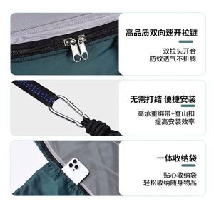 Hamaca Doble de Tela de Paracaídas Gruesa Antidesgarro, Cama Columpio para Acampar al Aire Libre con Correas para Árboles, Resistente hasta 300 kg - Product Image 4