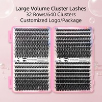 Paquete de Pestañas Preformadas en Volumen 30D 40D 50D 60D 8-16mm 640 Piezas, Extensiones de Pestañas Individuales en Racimo, Gran Capacidad, Profesional