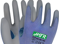 Gants de travail légers HTR HPPE, doublure tricotée 18 jauges, pouce renforcé au nitrile, entre-doigts respirant, résistants aux coupures, enduits PU