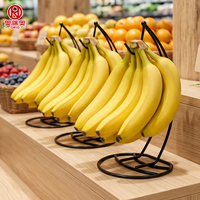 Supports à bananes et crochets à fruits en fil de fer noir pour comptoir de cuisine, avec installation facile et conception flexible