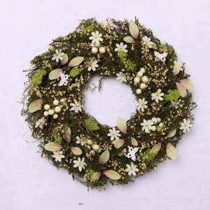 Couronne de porte en rotin artificiel faite à la main, en forme de nid d'oiseau, pour le printemps, décorations de jardin et de maison, couronne de Pâques - Product Image 6