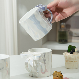 12oz <b>Bow</b> Handle Ceramic Mug High Quality Stocked Dishwasher Safe Business Economical <b>Gift</b> for Girls - Product Image 4
