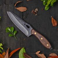 Bushcraft Couteau AUS-8 Pleine Saveur de Couteau En Plein Air avec En Cuir Gaine Camping En Plein Air Couteau avec Étui En Cuir