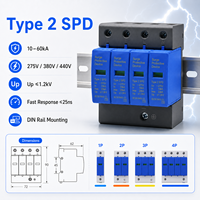 Dispositif de protection contre les surtensions AC professionnel, type 2 à 4 pôles, SPD 275V 40kA, module de protection contre la foudre à haute décharge