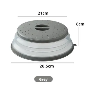 Multifunctional Foldable <b>Microwave</b> Oven Cover Fresh-Keeping Oil-Proof Splash-Proof Heating Cover Durable Silicone Plastic Hook - Product Image 5