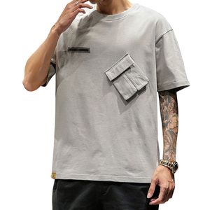 เสื้อยืดฮิปฮอปสไตล์ญี่ปุ่นสำหรับผู้ชาย รุ่นคัสตอมเฮฟวี่เวท เสื้อยืดสตรีทแวร์ลำลองแฟชั่นผ้าฝ้าย - Product Image 1