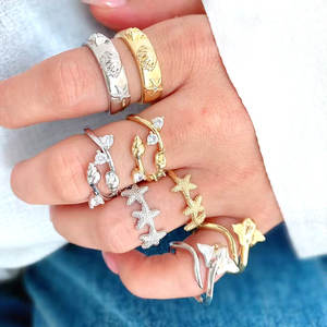 <span class=keywords><strong>Ringa</strong></span> de estrella de mar especial de alta calidad chapada en oro, anillo de estrella de mar de concha Simple ajustable, venta al por mayor, anillos simples - Product Image 1