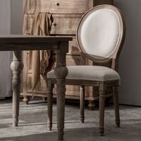 Chaises de salle à manger modernes de luxe en bois et cuir, style nordique français, rembourrées, en chêne antique, pour restaurant, lot de 4