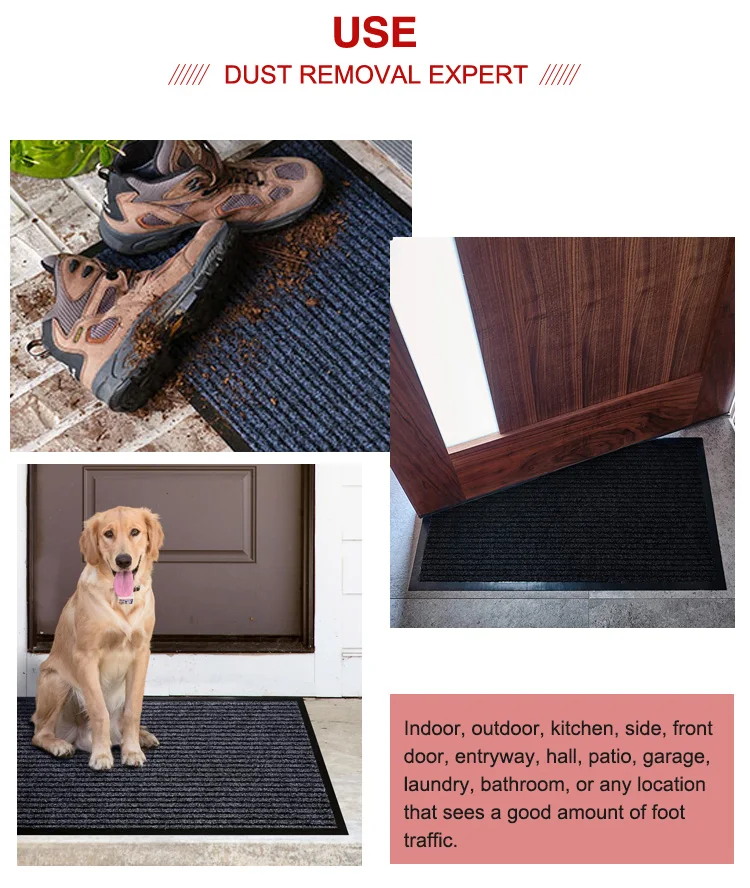JKhousehold 30x17 Inch Outdoor Entryway ribs Door mat for Shoe Scraper(图6)