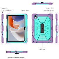 Étui de protection robuste OEM ODM pour tablette Samsung Galaxy Tab S12 Plus 12,4 pouces, coloré, avec sangle de maintien réglable et béquille