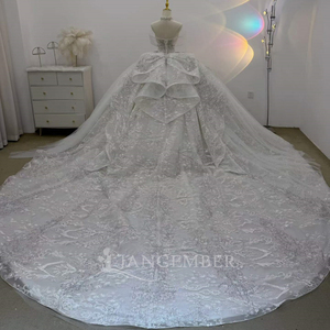 Lsjj139 Luxury Wedding Dresses Sweetheart Bridal Ball Gowns Chapel Train Appliques Rhinestone Backless <b>Bride</b> Dress for - Product Image 4