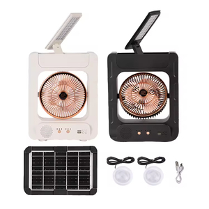 Ventilador Eléctrico Solar de 6 Pulgadas con Lámpara de Escritorio AC/DC para Hogar, Oficina y Exteriores, Tres Velocidades, Material Plástico, Recargable - Product Image 2