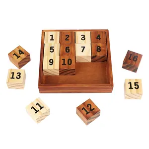 2021 어린이 선물 전통적인 Iq 게임 지능 나무 슬라이딩 숫자 편지 지그 소 퍼즐