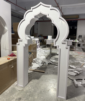 Décoration d'événements de mariage : Fournitures personnalisées, toile de fond murale en acrylique blanc de style marocain moderne pour scène de mariage