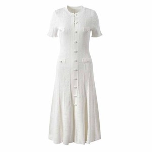 Abiti da maglione lungo in maglia <span class=keywords><strong>a</strong></span> maniche corte monopetto stile estivo - Product Image 2