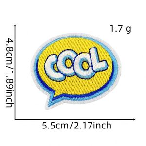 Iron on Embroidery Colorful Englise Words Nice Yes Oops Patch for Kids Clothes Hat Decoration Gift - Product Image 4