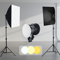 Kit d'éclairage LED Softbox d'usine avec support de 2 m, panneau circulaire de 50*70 cm, lumière d'appoint pour studio photo et vidéo