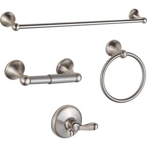 BGL Set di accessori da bagno 4 pezzi spazzolato nichel regolabile espandibile portasciugamani a parete Set di ferramenta