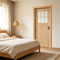 Engineering Use Solid Fir Lattice Solid Wood Door Unfinished Timber Door for Apartment Projects