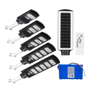 RTS Highlight Waterproof All In One Outdoor Garden Street Lights Remote control Solar Street Lamp with Solar Panel and Battery