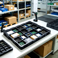 Plateau thermoformé noir en PET pour composants électroniques – OEM/ODM pour stockage en usine